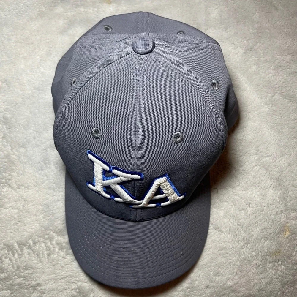 Pacific Headwear Hat Mens L-XL Grey 498F Performance KA Embroidered Fitted Cap